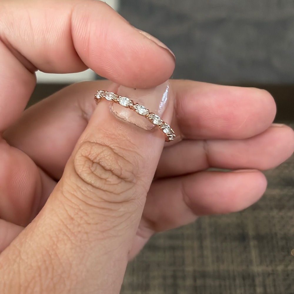 Swarovski rose gold and white baguette stones - Size 9 MUST GO WITHIN THE WEEK